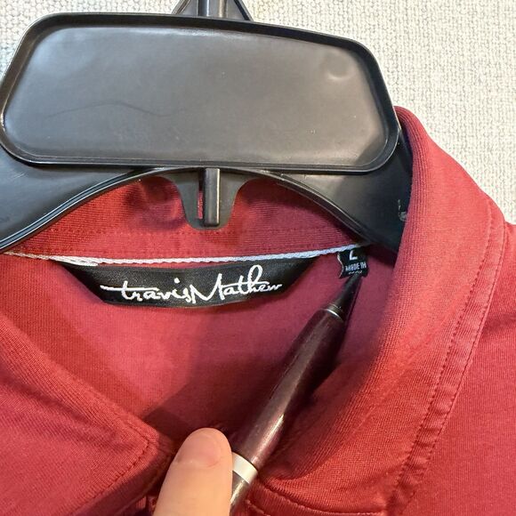 Travis Mathew Shirt Mens Large Red Short Sleeve Polo Golf Casual Tennis Preppy - Picture 4 of 8